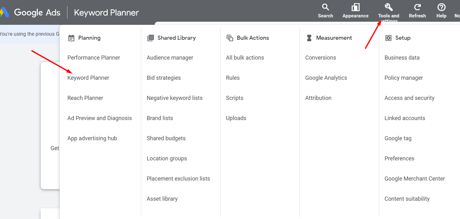 Google Keyword Planner