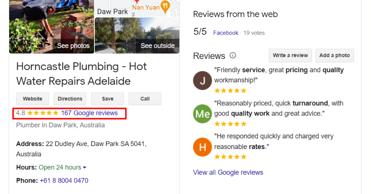 Google Ratings and Reviews
