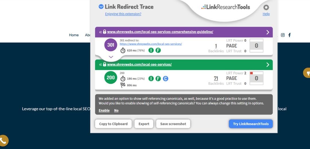 Link Redirect Trace