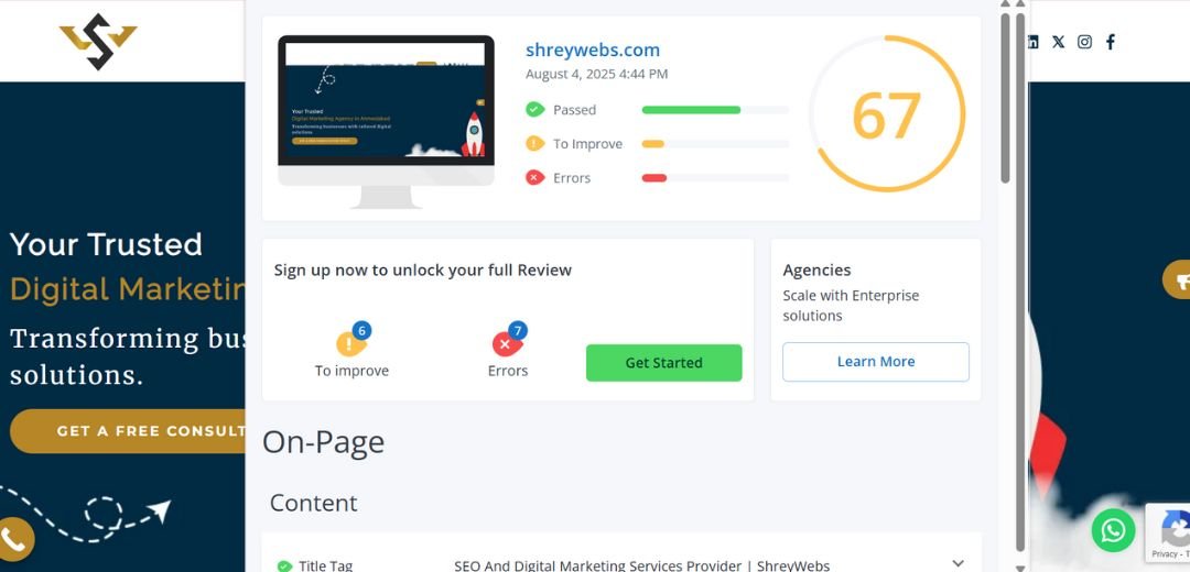Woorank Website Review